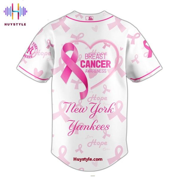 New York Yankees Breast Cancer Awareness Month 2025 Baseball Jersey