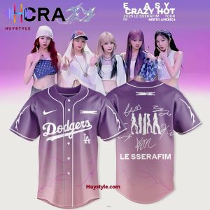 Los Angeles Dodgers Le Sserafim Tour 2025 Baseball Jersey