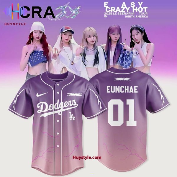 Los Angeles Dodgers x Eunchae-Le Sserafim Tour 2025 Baseball Jersey