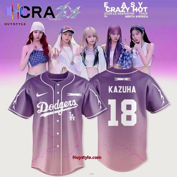 Los Angeles Dodgers x Kazuha-Le Sserafim Tour 2025 Baseball Jersey