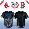Boston Red Sox x The Movie KimetsuNo Yaiba: Demon Slayer-Akaza Baseball Jersey