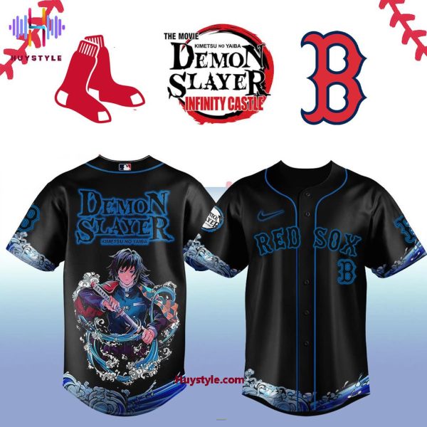 Boston Red Sox x The Movie KimetsuNo Yaiba: Demon Slayer-Giyu Baseball Jersey