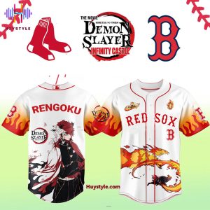Boston Red Sox x The Movie KimetsuNo Yaiba: Demon Slayer-Rengoku Baseball Jersey
