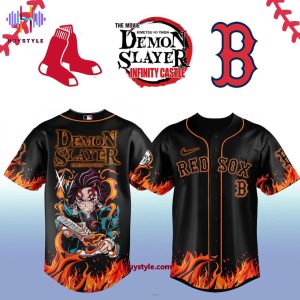 Boston Red Sox x The Movie KimetsuNo Yaiba: Demon Slayer-Tanjiro Baseball Jersey