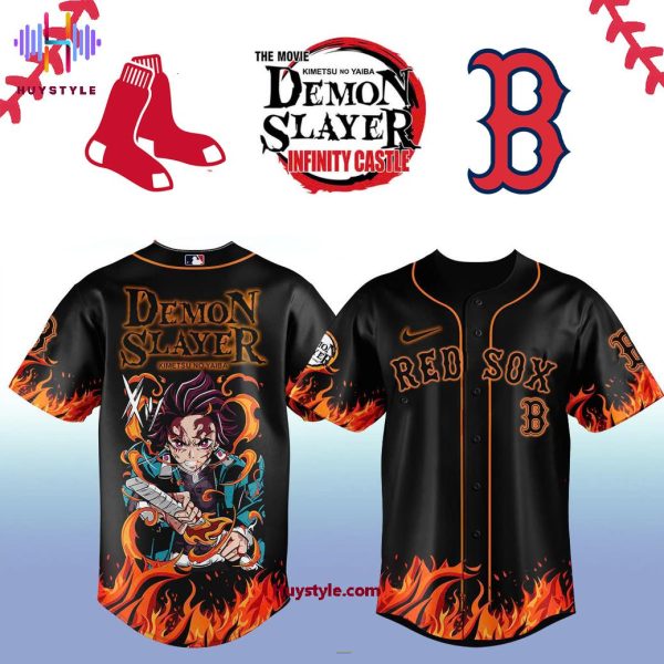 Boston Red Sox x The Movie KimetsuNo Yaiba: Demon Slayer-Tanjiro Baseball Jersey