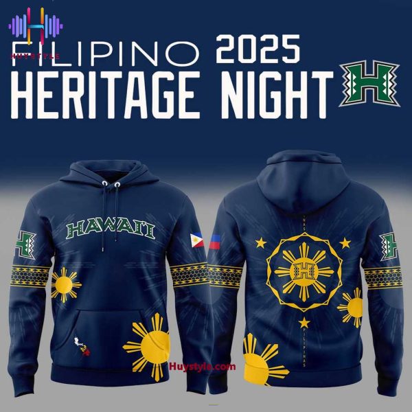 Hawaii Rainbow Warriors Filipino 2025 Heritage Night Hoodie