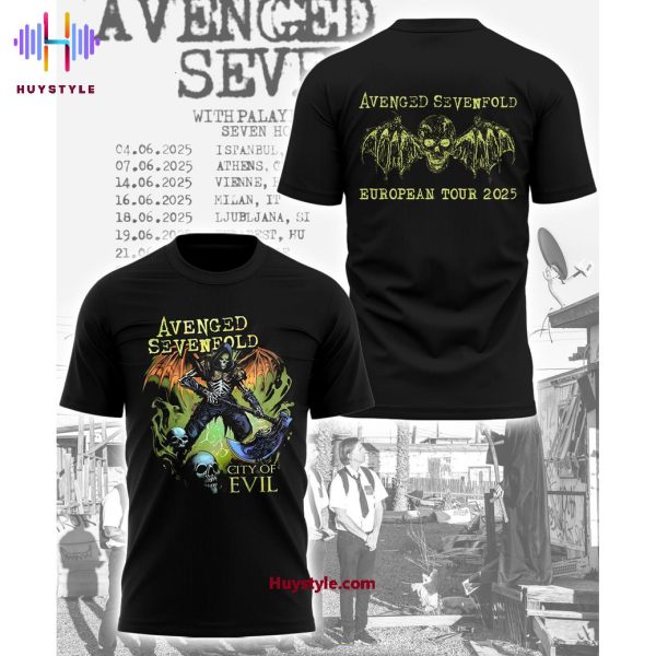 Avenged Sevenfold Europaen Tour 2025 City Of Evil Hoodie