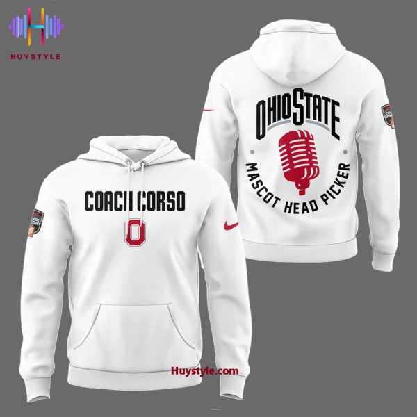 Ohio State Buckeyes x Coach Lee Corso 2025 Hoodie – White