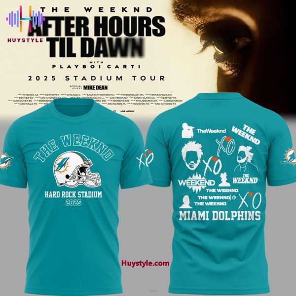 Miami Dolphins The Weeknd 2025 Hard Rock Stadium 3D T-Shirt – Blue
