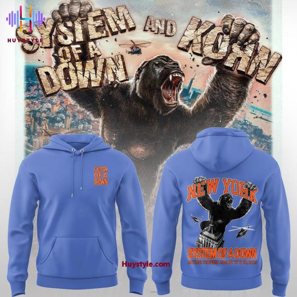 New York, System Of A Down x Korn Tour 2025 3D T-Shirt – Sky Blue