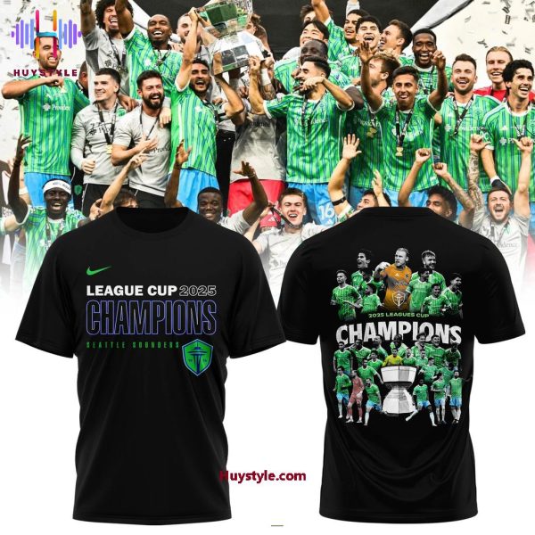 Seattle Sounders F.C League Cup Champions 2025 Hoodie – Black
