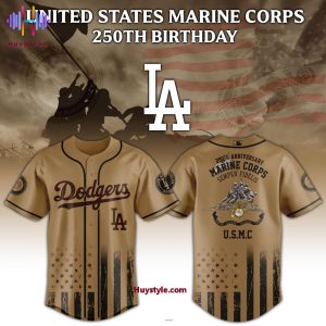 Los Angeles Dodgers U.S Marine Corps 250th Birthday Baseball Jersey