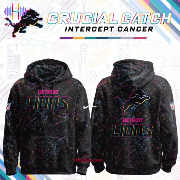 Detroit Lions 2025 Crucial Catch Intercept Cancer Special Edition Hoodie