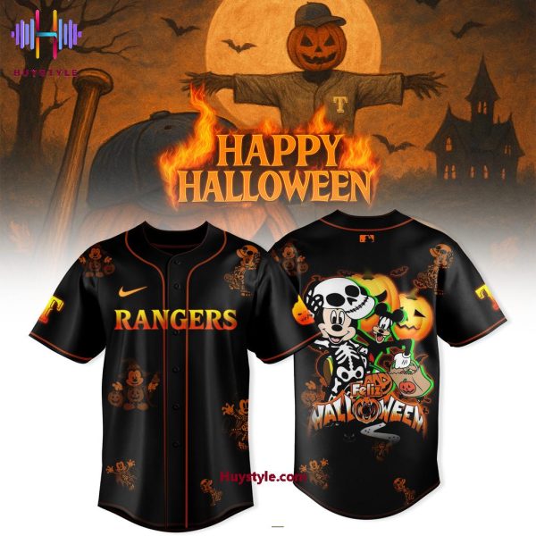 Texas Rangers x Mickey House Happy Halloween 2025 Baseball Jersey