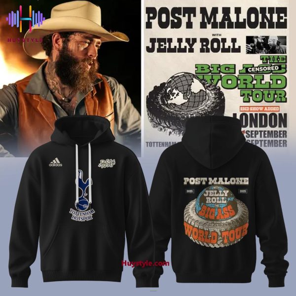Tottenham Hotspur 2025 Post Malone With Jelly Roll World Tour Hoodie