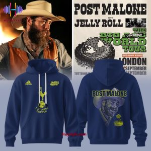 Tottenham Hotspur x Post Malone With Jelly Roll World Tour 2025 Hoodie – White