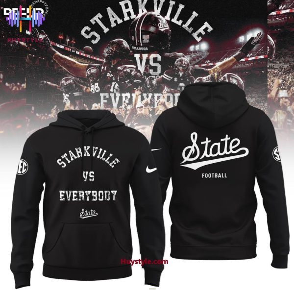 Mississippi State Bulldogs Vs Everybody 3D T-Shirt – Black