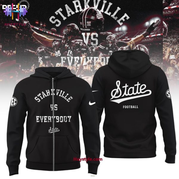 Mississippi State Bulldogs Vs Everybody 3D T-Shirt – Black