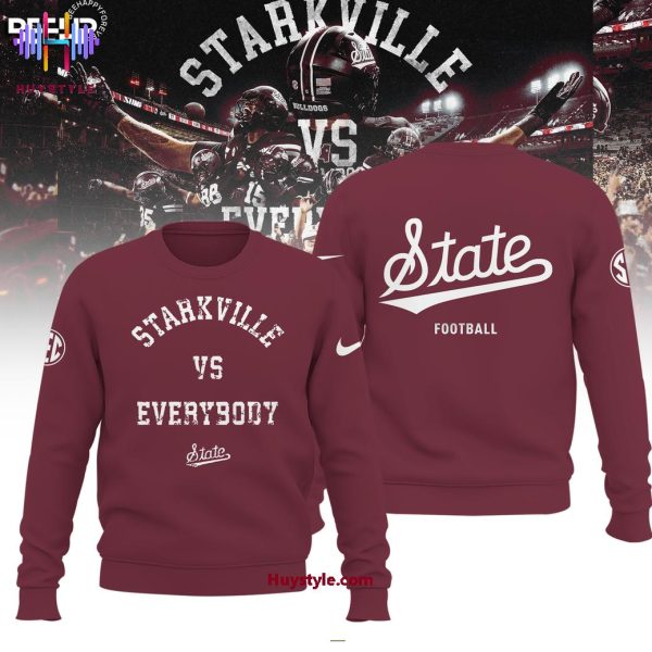 Mississippi State Bulldogs Vs Everybody 3D T-Shirt – Red