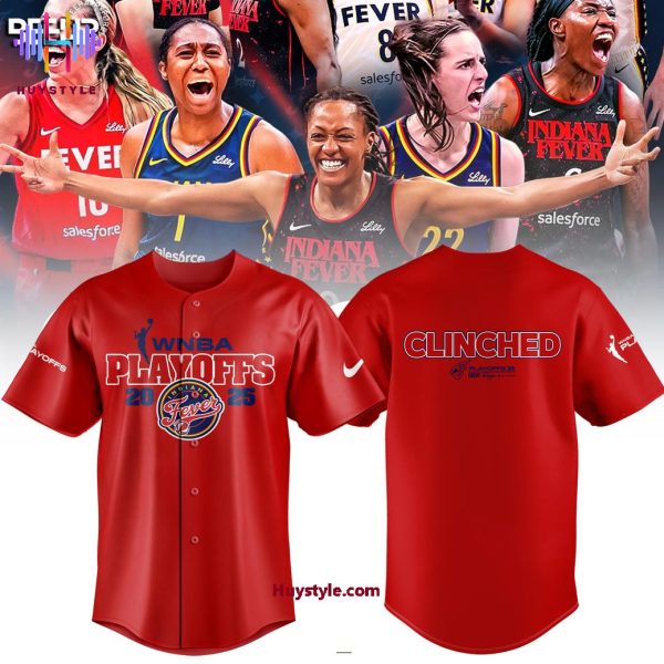 Indiana Fever WNBA Playoff 2025 Baseball Jersey – Red