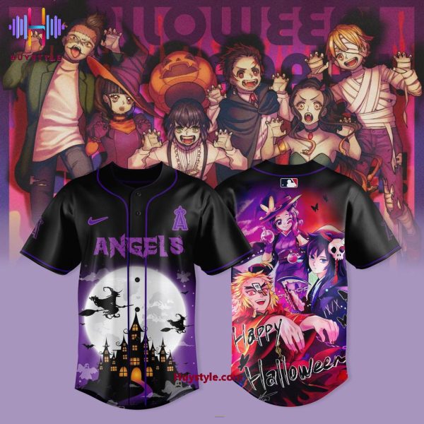 Los Angeles Angels x Demon Slayer Happy Halloween 2025 Baseball Jersey