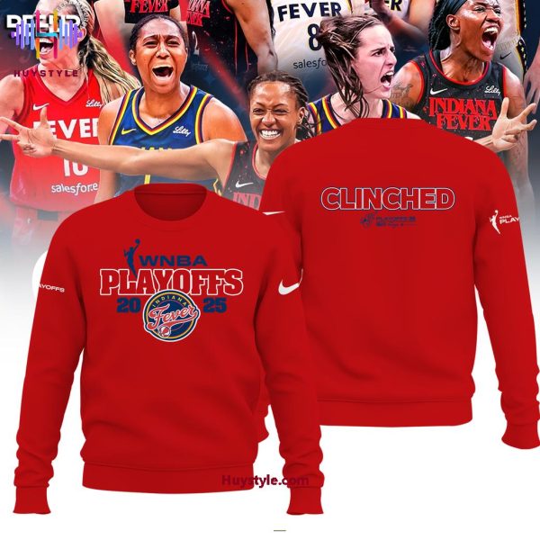 Indiana Fever WNBA Playoff 2025 Hoodie – Red